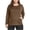 Brown, variant on Frostluinai Plus Size Tops for Women Long Sleeve Casual Shirts Crewneck Stretchy T Shirts Basic Solid Color Blouses Loose Fit Tees with Pocket