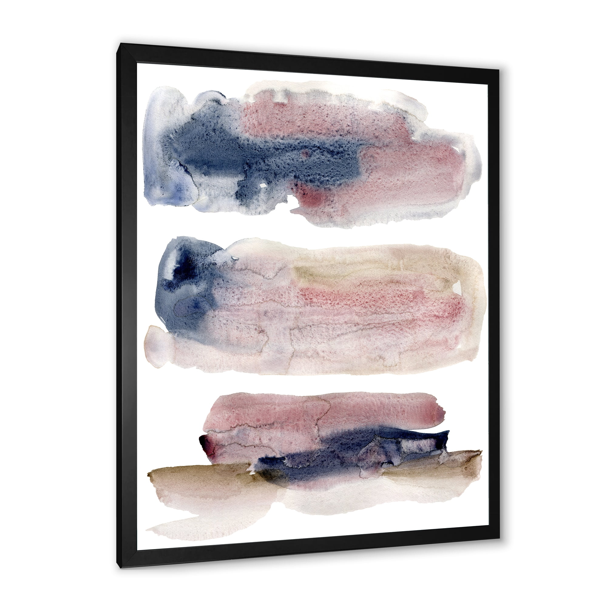 Designart 'Beige Blue and Pink Clouds' Modern Framed Art Print