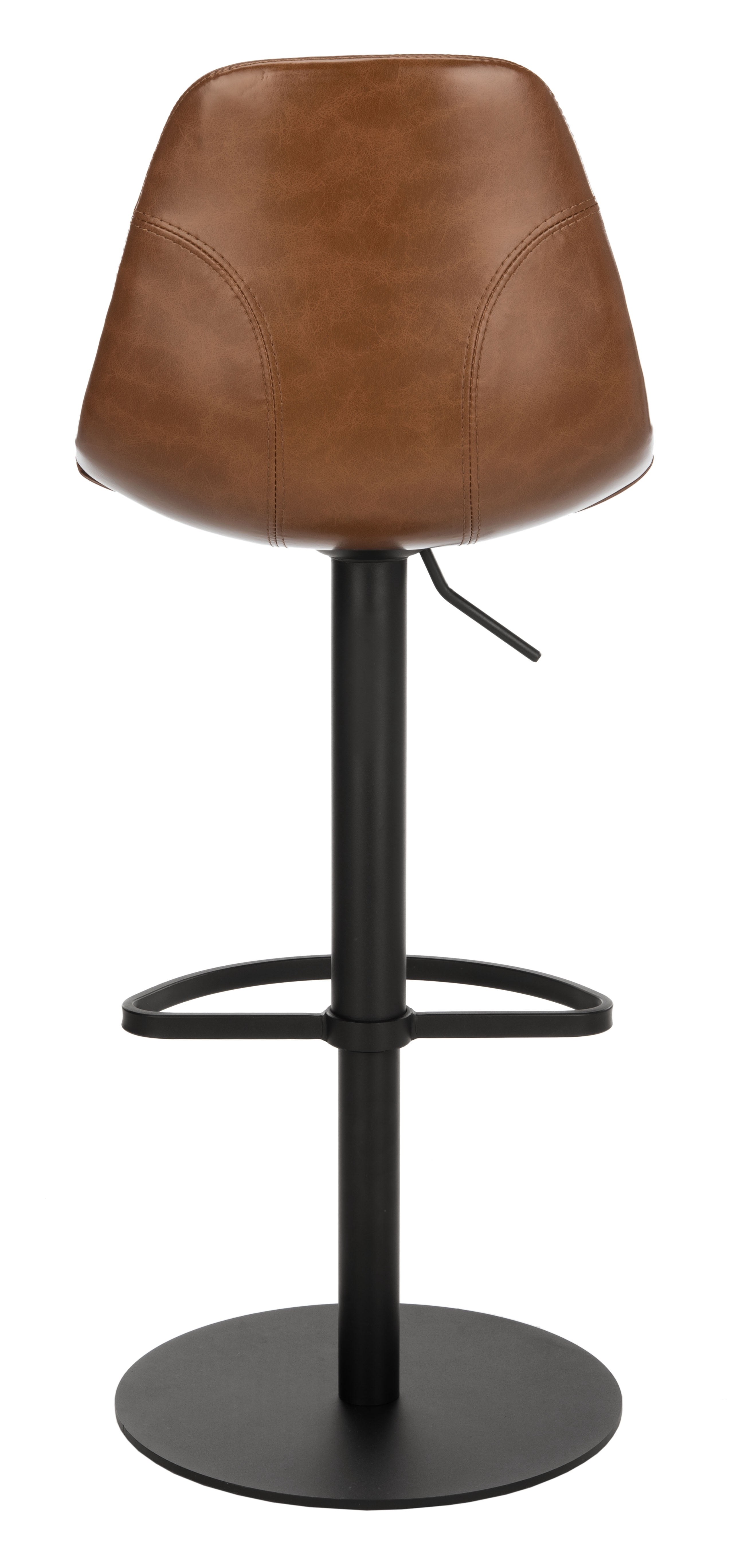 SAFAVIEH Sky Light Brown/Black High Back Tufted Bar Stool (17.25 in. W x 20 in. D x 33.5/43.5 in. H)