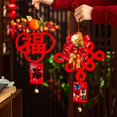 thumbnail image 3 of Chinese New Year Felt Hanging Ornament – Red Fu Character with Bells, Festive Home Decor for Spring Festival, 3 of 7