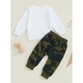 thumbnail image 4 of Suealasg Toddler Baby Boy Fall Outfits Set 6M 1T 2T 3T Letter Pumpkin Print Long Sleeve Sweatshirt Camouflage Pants 2Pcs Kids Boy Autumn Clothes, 4 of 8