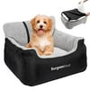 BurgeonNest Dog Car Seat for Small Dogs, Fully Detachable and Washable Puppy Dog Booster Seats, with Storage Pockets and Clip-On Leash Portable Soft Dog Car Travel Carrier Bed