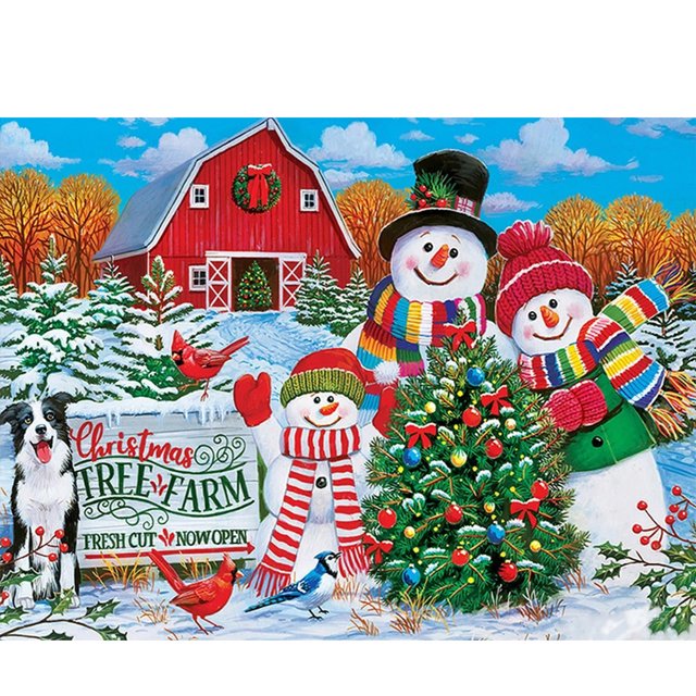 Cuadros Decorativos Jardín de Navidad hecho a mano 5D DIY Kit de dibujo de taladro redondo completo Pintura de diamante Ehuebsd Nuevos Originales