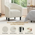 thumbnail image 4 of Yaheetech Upholstered Accent Club Chair with Barrel Back, Ivory, 4 of 5