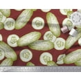 thumbnail image 3 of Soimoi Red Cotton Duck Fabric Cucumber Vegetable Print Fabric by Yard 42 Inch Wide, 3 of 3