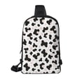 thumbnail image 3 of Chest Bag Dual Pocket 11.8×7.7×2.4in Waterproof Double-Pocket Large Capacity With No Inner Pouch Pockets And Double Drawstrings Simple Cow-Print Pattern1_1, 3 of 8