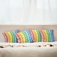 thumbnail image 3 of Ambesonne Colorful Throw Pillow Cover 4 Pack, Stripe Rainbow Pattern, 16", Multicolor, 3 of 6
