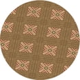 thumbnail image 1 of Ahgly Tapis Rond Lavable en Machine Intérieur Transitionnel Brun Selle, 3 Pieds Rond, 1 of 7