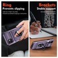 thumbnail image 4 of Dteck Card Holder Case for iPhone 11,Shockproof Silicone + PC Case Ring Stand Heavy Duty Drop Protection Wallet Cover for iPhone 11,Violet, 4 of 7