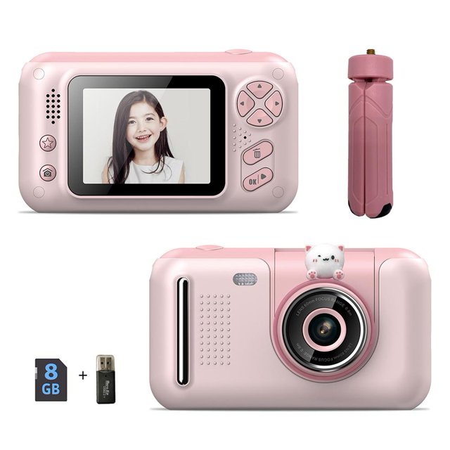 Cámara digital IPS de 2,4 pulgadas 40MP 1080P HD Grabadora de video Selfie para niños Rosa 8GB Ehuebsd Para estrenar