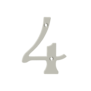 Deltana RN4-4U15 4" Numbers; Solid Brass; Satin Nickel Finish