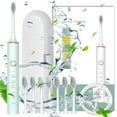 thumbnail image 1 of Binmer Toothbrush, Toothbrush With 8 Brush Heads,With Toothbrush Box, 6 Cleaning Modes, Water Proofing IPX7 Water Proofing Toothbrush,-Newly, 1 of 9