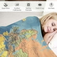 thumbnail image 3 of Awypu World Map Countries Cities Flannel Lightweight Blanket for All Seasons - Soft and Durable Bed Blanket 40x50in, 3 of 6