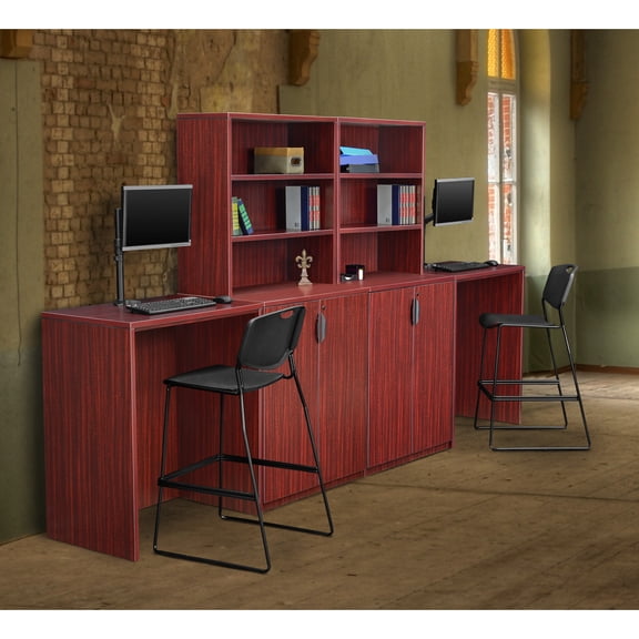 Legacy Stand Up Side to Side Storage Cabinet/ Desk Mahogany