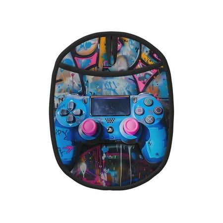 

Pofeuu Street Art Gamepad Design Print Silicone Pot Mat Mitten With Hanging Loop Heat Resistant Oven Mitts Non-Slip Bbq Baking Smoking Potholders
