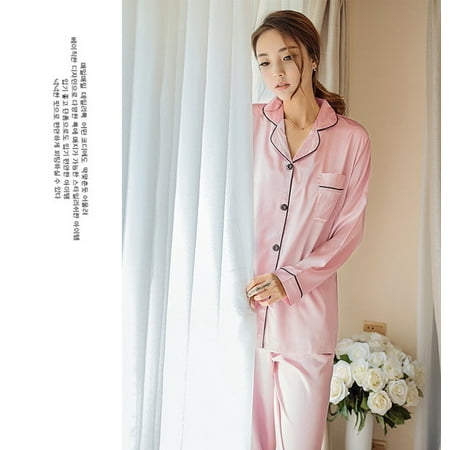 

PIKADINGNIS Long Sleeve Silk Pajamas Spring Autumn Women Pajama Sets Print Cute Sleepwear Pyjamas 3XL 4XL 5XL 85kg Nightwear