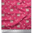 thumbnail image 1 of Soimoi Rayon Fabric Leaves,Floral & Butterfly Print Fabric by the Yard 56 Inch Wide, 1 of 3
