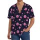 thumbnail image 1 of Fotbe Pink Planets And Stars Camisa Estampada de Manga Corta para Hombre, Casual de Verano, Estilo Playero, Sin Arrugas-Medium, 1 of 5