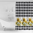 thumbnail image 2 of Shower Curtain Waterproof Shower Curtain for Bathroom,Bathtub,Shower, Sunflower Bee Black White Buffalo Plaid Shower Curtain Set with Hooks for Home Decoration 72x72 Inch, 2 of 6
