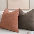 thumbnail image 5 of SANMADROLA Set of 2 Textured Boucle Throw Pillow Covers 18x18 Inch Accent Solid Pillow Cases Cozy Soft Decorative Couch Cushion Case for Chair Sofa Bedroom Living Room Home Decor, Rust, 5 of 7