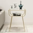 thumbnail image 4 of EKR Bedside Table Night Stands Side Table Tempered Glass Top for Bedrooms Living Room Mid Century Accent Metal Gold End Table Modern Living Furniture Home and Kitchen, 4 of 8