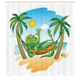thumbnail image 5 of Ambesonne Iguana Shower Curtain, Tropical Holiday Palm Tree, 69"Wx75"L, Multicolor, 5 of 5