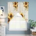 thumbnail image 6 of Sunflower Kitchen Window Curtains, Swag Curtains Valance for Bedroom Living Room Bathroom, Yellow Spring Summer Floral Farmhouse Rod Pocket Window Treatment Curtain Block Drapes 2 Panels 36"x36", 6 of 9