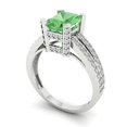 thumbnail image 2 of 2.35 ct Emerald Cut Simulated Green Diamond Solitaire with Accents Engagement Ring for Women in 14K White Gold, 2 of 5