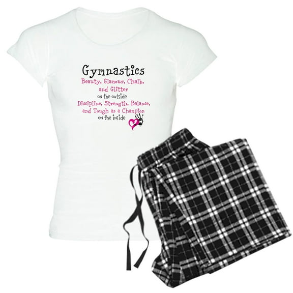 CafePress - Gymnastics Women's Light Pajamas - Women's Short Sleeve Print T-Shirt and Pants Light Cotton Pajama Set