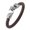 Brown leather, variant on Men's Stainless Steel Dragon Head Woven Leather Rope Leading Bracelet Bangle-23.5cm-Brown leather
