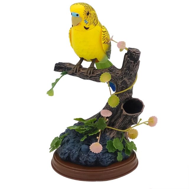 Figuras de loro eléctrico, juguetes de periquito de pájaro parlante, portalápices, adorno, función de grabación y reproducción, juguetes de inducción