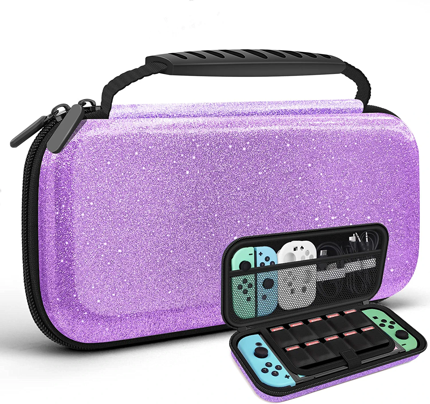 JYPS Glitter Carrying Case Nintendo Switch Purple photo 3