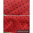 thumbnail image 6 of Watermelon Linen Curtain Valance for Bedroom/Bathroom/Kitchen/Office/Living/Dining Room Windows,Red Green Summer Fruit Black Polka Dots Rod Pocket Topper Drapes Decorative Cafe Drapery Panel 60x18, 6 of 6