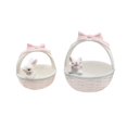 thumbnail image 3 of kurtrusly Ceramic Rabbit Easter Basket Porcelain bunny bowls Flower Pot Home Decor 16cmx15.5cmx18.3cm, 3 of 9