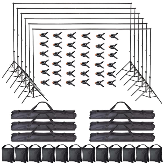 7x10Ft Photography Background Backdrop Support Stand Kit For Live Stream 6 Packs