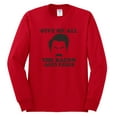 thumbnail image 2 of Parks and Recreations Give Me All The Bacon and Eggs Pop Male Long Sleeve Shirt, Red, Small, 2 of 3