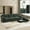 Green, variant on 96.5'' L-Shaped Sectional Sofa with Storage Ottoman and Adjustable Phone Holder,Chenille Upholstered Modular Couch with USB Charger,Armrests and Side Pockets,4 Seater Sofa for Living Room,Beige