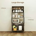 thumbnail image 6 of Spaco Baker's Rack with Power Outlet and Storage Shelves, Microwave Stand with Louvred Door Cabinets, Baker Rack for Indoor as Kitchen, Bar, Dining Room, Gray, 6 of 7