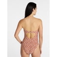 thumbnail image 4 of Time and Tru Women's and Women's Plus Cut Out Bandeau One Piece Swimsuit, Sizes XS-3X, 4 of 6