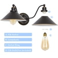 thumbnail image 2 of 2-Light Wall Gooseneck Sconce-Bathroom Black Vanity Light Fixtures with Metal Shade, 2 of 3