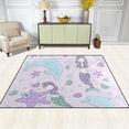 thumbnail image 3 of SKYSONIC Mermaids Sea Star Flowers Lightweight Carpet Mats Area Soft Rugs Floor Mat Rug Home Decoration for Kids Room Living Room 63 x 48 inches, 3 of 6