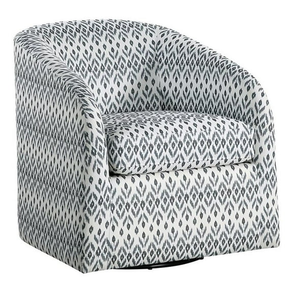 Pemberly Row Contemporary Textured Swivel Chair in Multi-Color