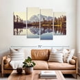 thumbnail image 2 of Elephant Stock - Picture Lake Reflection Wall Art - Horizontal Multi Panel - 4 Piece Living Room Wall Decor - Photography Nature Canvas Print - Brown and Blue Decor - 68" x 42", 2 of 8