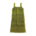 thumbnail image 4 of LYHaoo Girls Flapper Dress Sequins Fringe Latin Dance Dress Tassel Tango Dress，Girls Basic Dresses Sizes 2-3 Years Green, 4 of 4