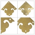 thumbnail image 4 of Home Box Corner Protector Vintage Brass Tone Guard Cover Book Desk Jewelry Box Corners Decor 4pcs, 4 of 7