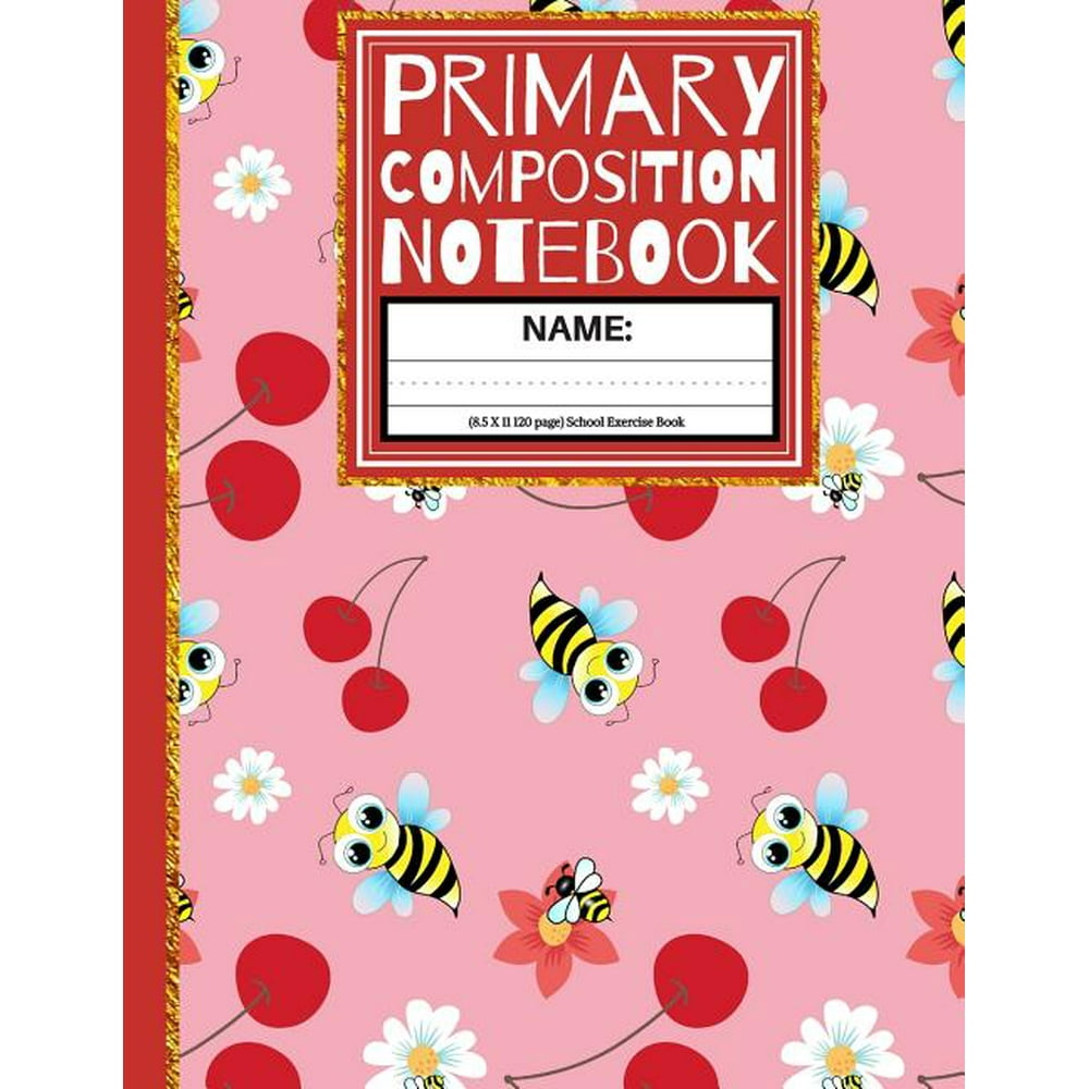 Primary Composition Notebook Cute Cherry & Bees Kindergarten