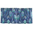 thumbnail image 6 of Ryvnso Peacock Feathers Artistic Curtains Sets Short Curtain Rod Pocket Half Window Cafe Farmhouse Tier 2 Panels 57"W x 24"L, 6 of 7
