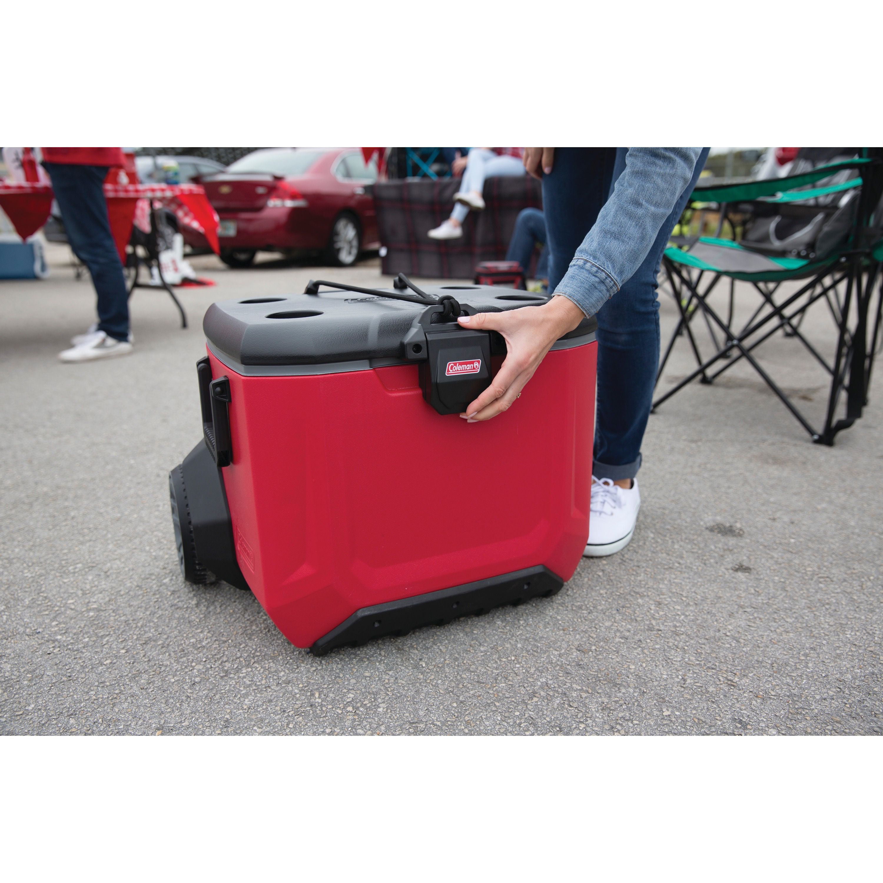 REDCAMP Hard Camping Cooler with Wheels and Rubber Latches White / 75qt with Wheels