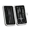 thumbnail image 1 of 8pcs/set Nail Clippers Set Satinless Steel Nail Art Set Satinless Trimmers Set Portable Manicure Tools Kit, Black, 1 of 8