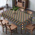 thumbnail image 4 of Mardi Gras Carnival Table Cloth Diamond Plaid Masquerade Party Decoration New Orleans Kitchen Dining Room Table Cover-60×84inch, 4 of 5